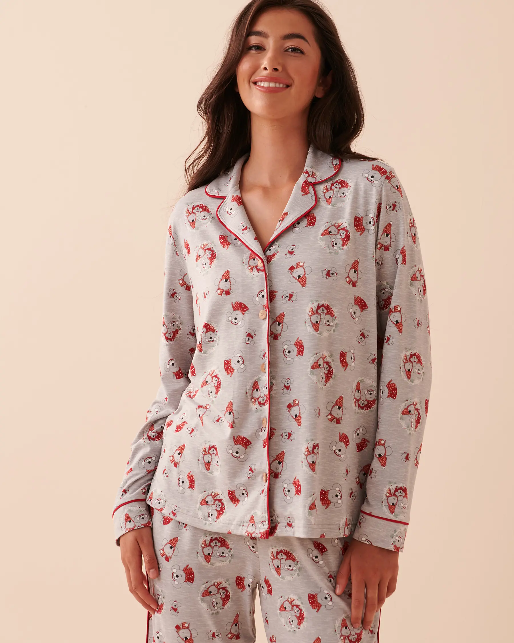 La Vie en Rose Mouse Print Super Soft Button-down Shirt. 1