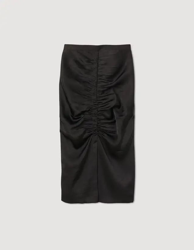 Sandro Satin-effect midi skirt. 2