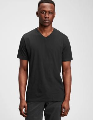 Jersey V-Neck T-Shirt black