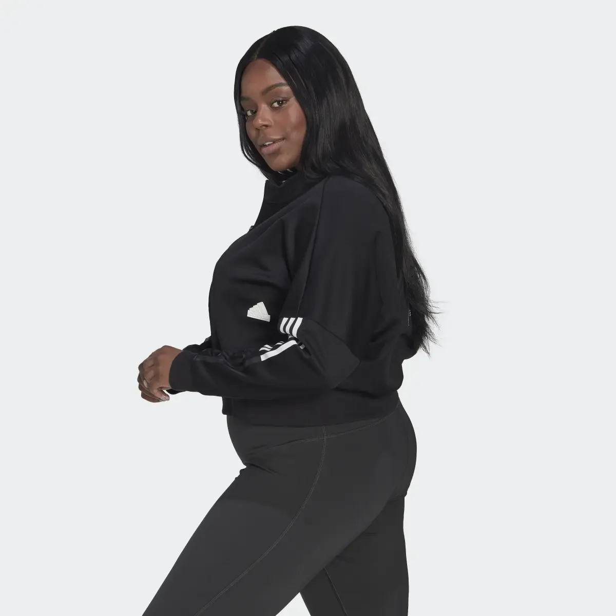 Adidas Cropped Track Top (Plus Size). 3