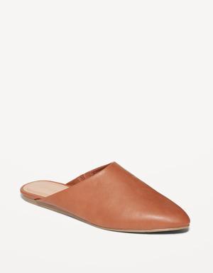Faux-Leather Mule Shoes for Women brown