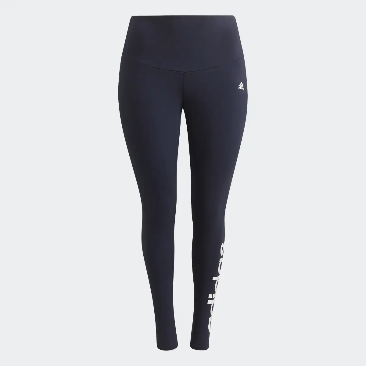 Adidas Essentials High-Waisted Logo Leggings (Plus Size). 1