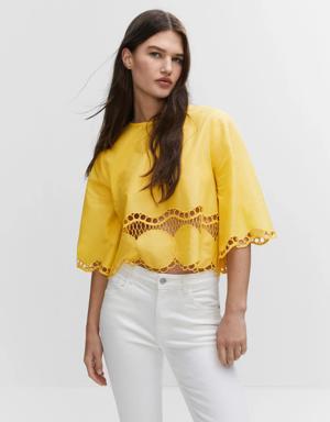 Mango Embroidered oversized blouse