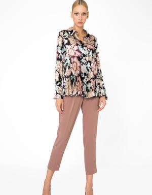 Floral Pattern Long Sleeve Blouse