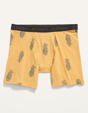 Printed Built-In Flex Boxer-Briefs Underwear for Men -- 6.25-inch inseam yellow