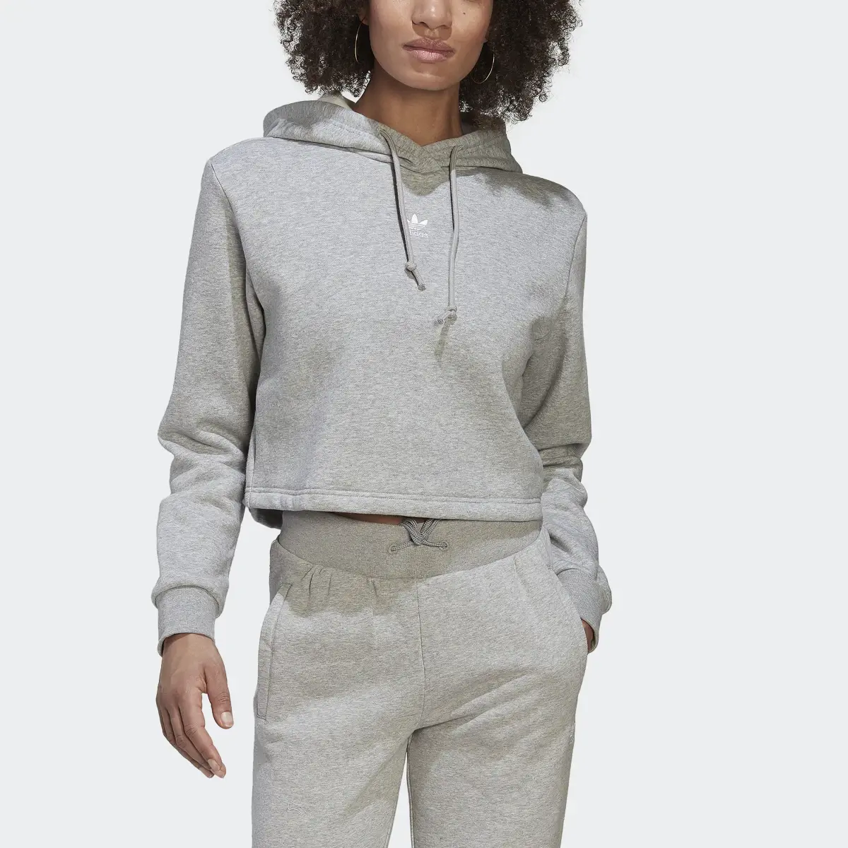Adidas Sweat-shirt à capuche court en molleton Adicolor Essentials. 1