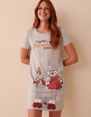 Mouse Print Super Soft Short Sleeve Sleepshirt