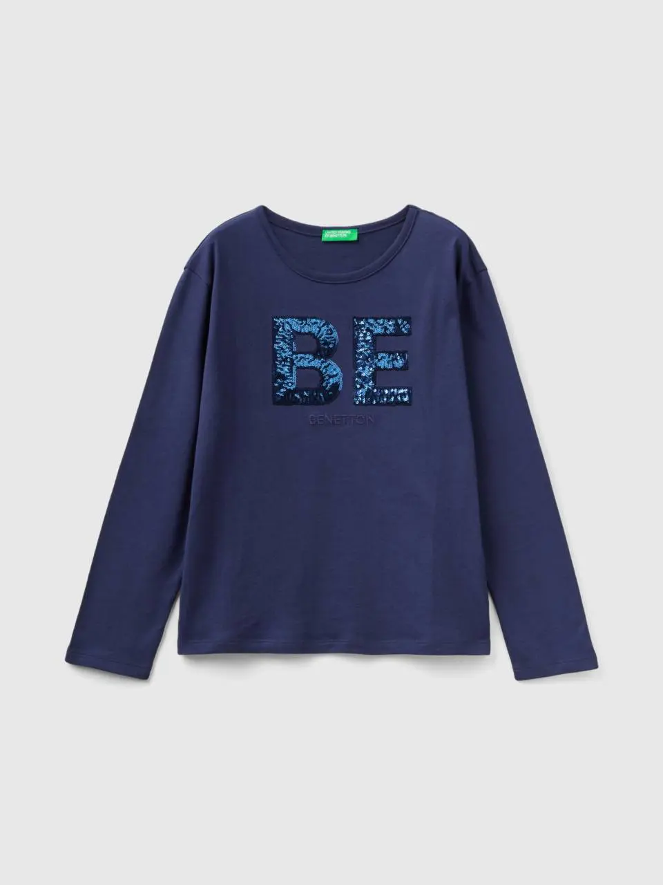 Benetton t-shirt in warm organic cotton with sequins. 1