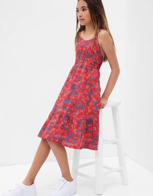 Kids Linen-Cotton Floral Dress multi