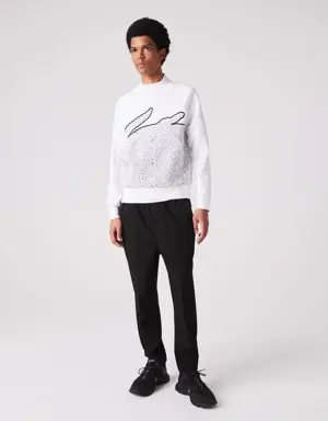 Men’s Crew Neck Oversized Crocodile Cotton Blend Sweatshirt