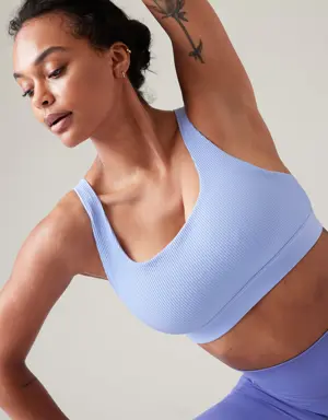 Athleta Exhale Rib Bra D-DD blue