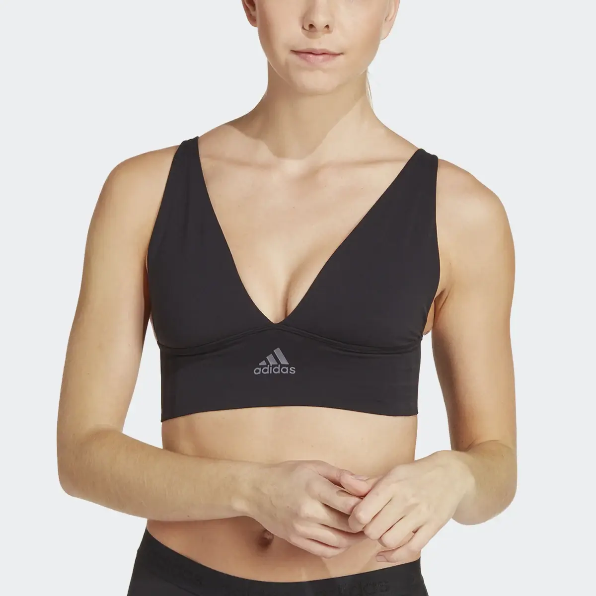 Adidas Active Seamless Micro Stretch Long Line Plunge Bra Underwear. 1