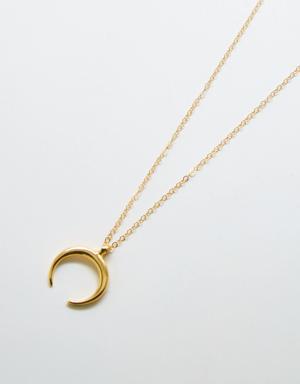 Gold Crescent Moon Necklace gold