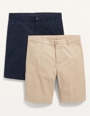 Straight Uniform Shorts 2-Pack for Boys (At Knee) multi