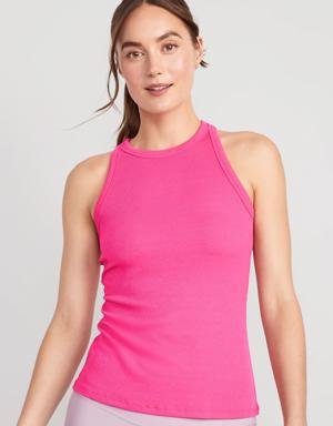UltraLite Racerback Rib-Knit Performance Tank for Women pink