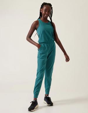 Athleta Girl Hop Skip and a Jumpsuit green