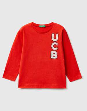 Erkek Çocuk Kırmızı Renkli Benetton Yazılı T Shirt