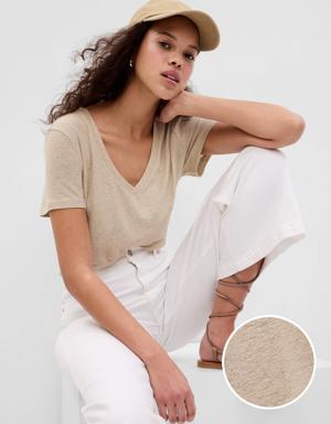 Gap Linen-Blend T-Shirt beige