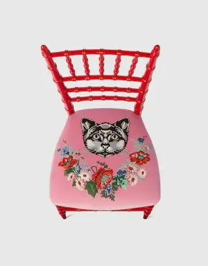 Chiavari chair with embroidered cat