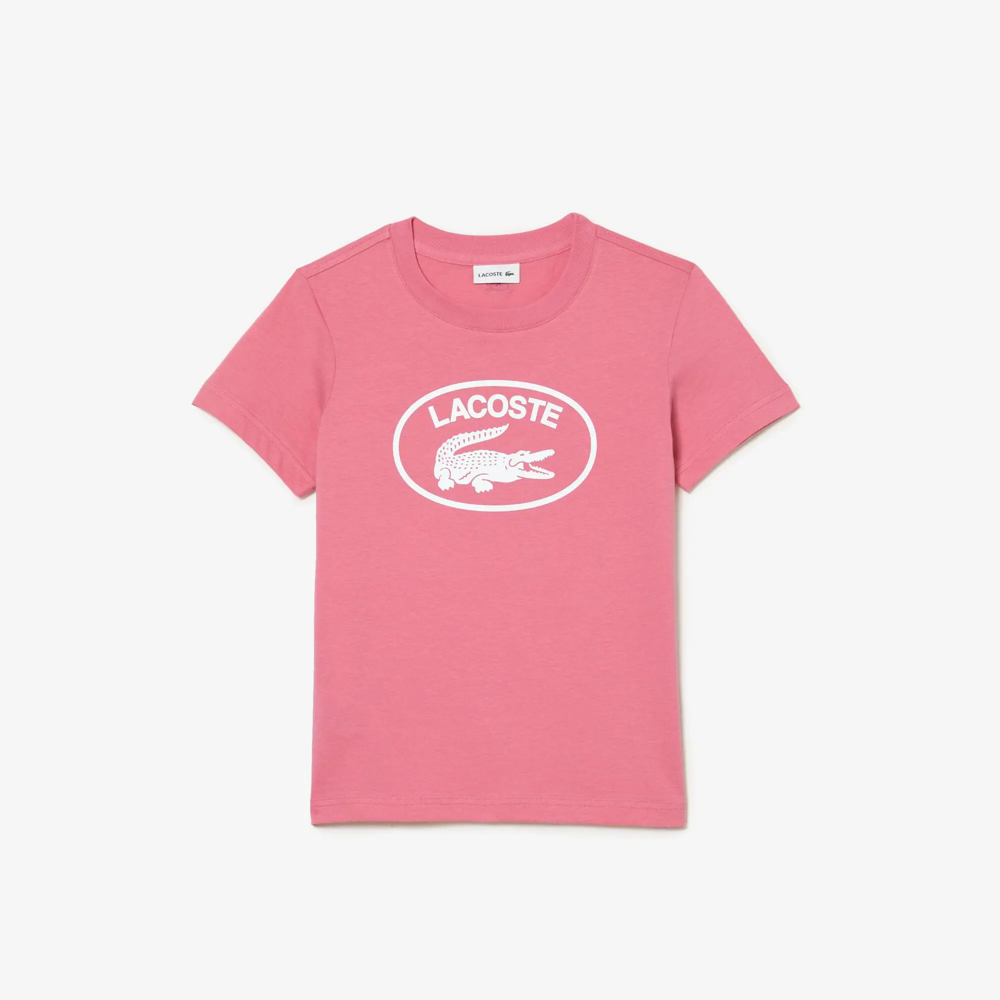 Lacoste T-shirt em malha de algodão com marca em contraste Lacoste para criança. 2