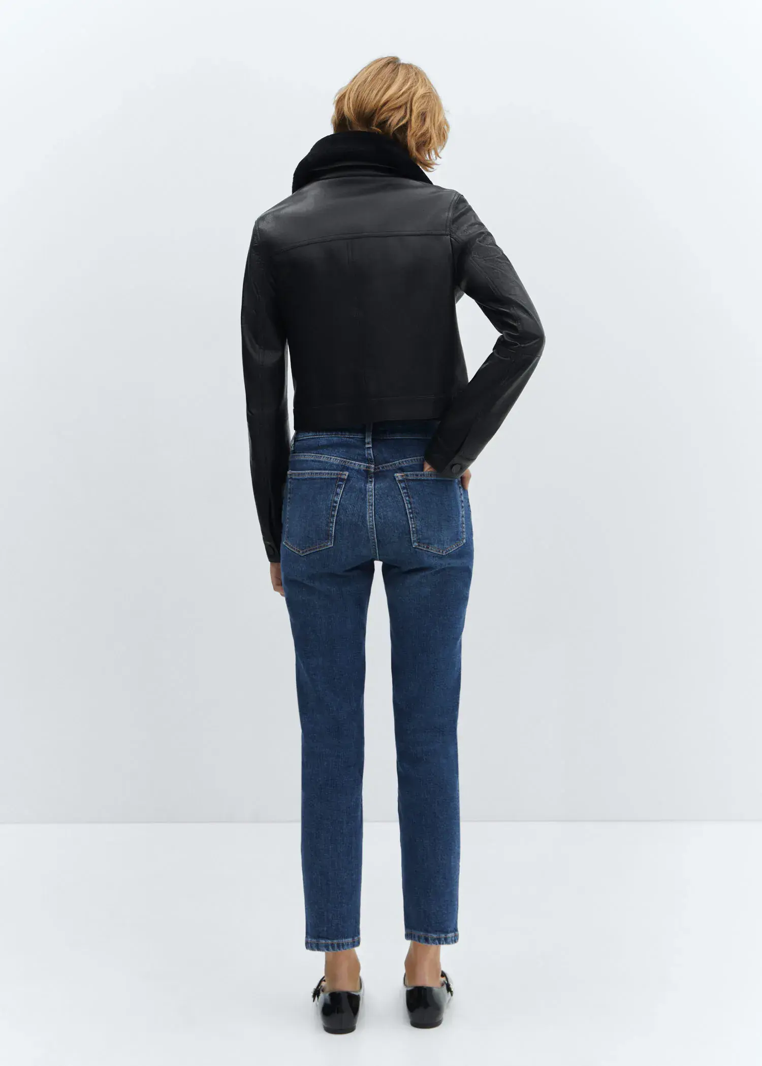 Mango Waxed slim crop jeans. 3