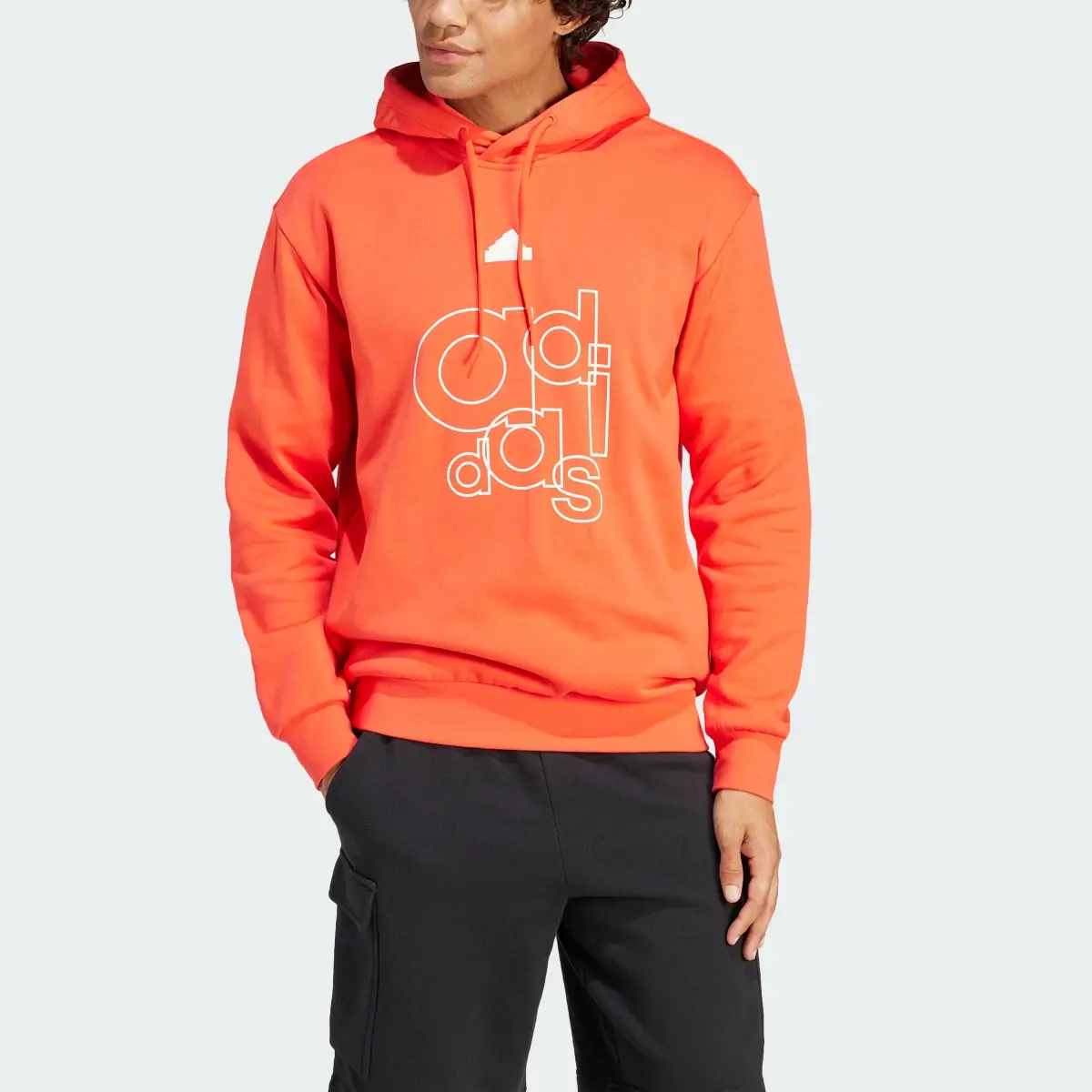 Adidas Graphic Print Fleece Hoodie. 1