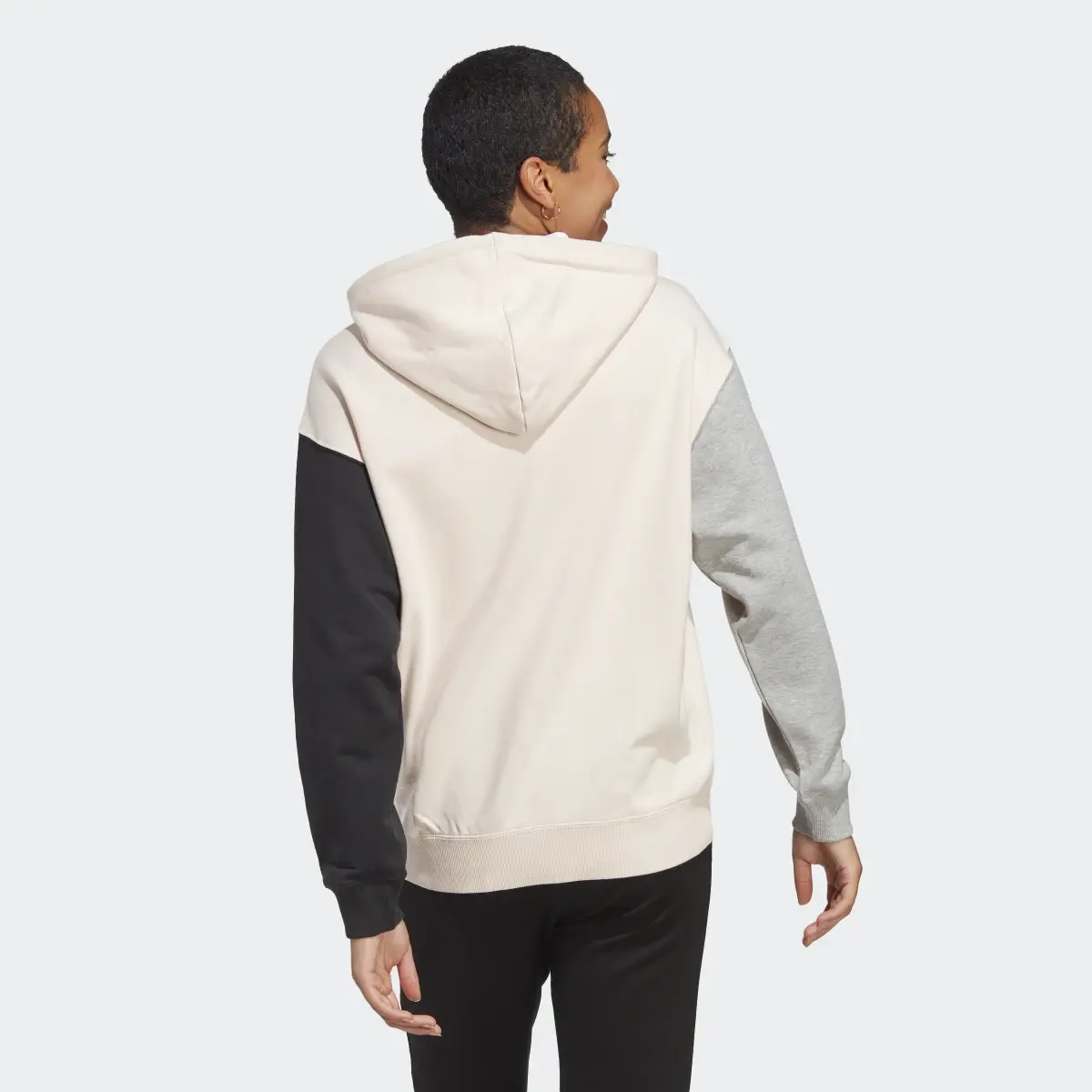 Adidas Sweat-shirt à capuche en molleton oversize à grand logo Essentials. 3