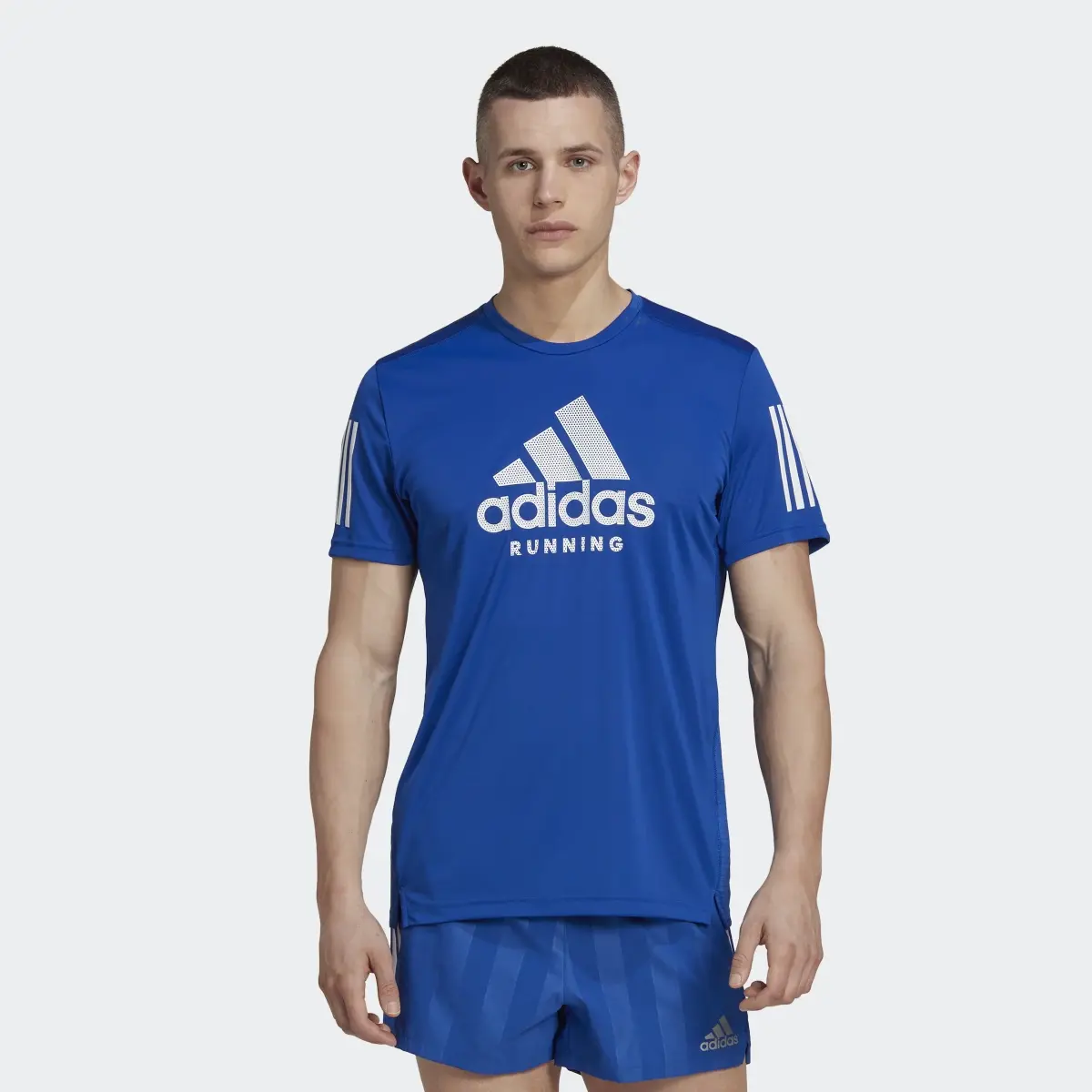 Adidas Own the Run AEROREADY Graphics In-Line Running Short Sleeve T-Shirt. 2