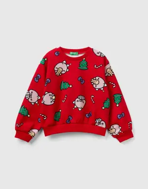 warm oversized fit christmas sweatshirt