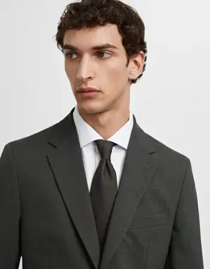Stretch fabric slim-fit suit jacket