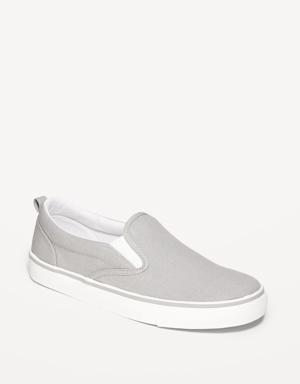 Gender-Neutral Canvas Slip-On Sneakers for Kids gray