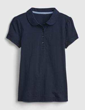 Kids 100% Organic Cotton Uniform Polo Shirt blue