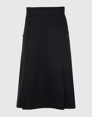 A Form Knee Length Black Skirt