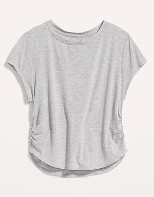 UltraLite Side-Ruched Performance Top for Women gray