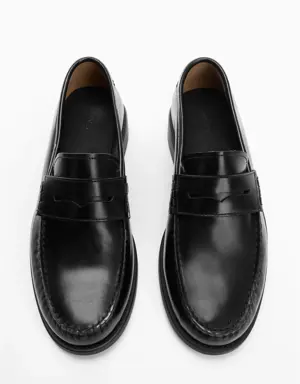Aged-leather loafers