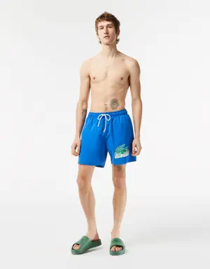 Men’s Lacoste Quick Dry Swim Trunks with Travel Bag