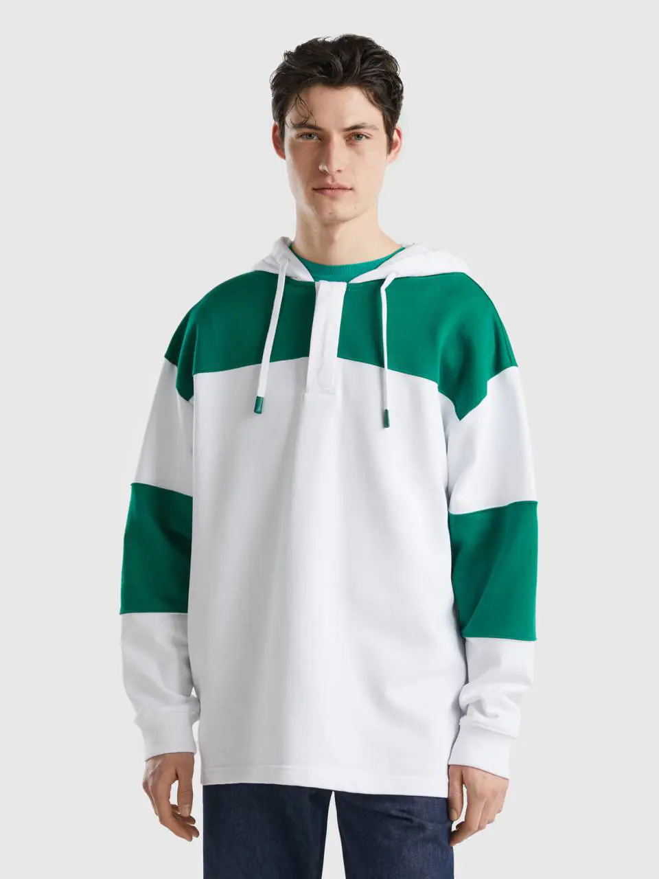 Benetton color block hoodie. 1