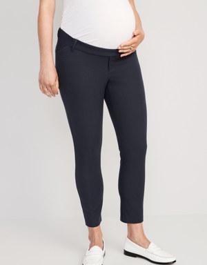 Maternity Side-Panel Pixie Ankle Pants blue