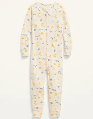 Unisex Printed One-Piece Pajamas for Toddler & Baby blue