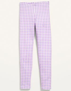 Printed Built-In Tough Full-Length Leggings for Girls purple