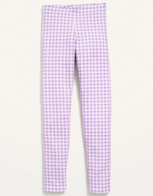 Old Navy Printed Built-In Tough Full-Length Leggings for Girls purple