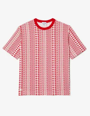 T-shirt unisexe Lacoste x Netflix loose fit imprimé all-over