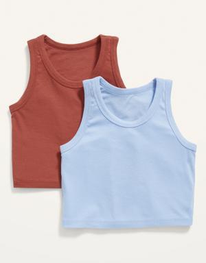 Old Navy Cropped UltraLite Rib-Knit Performance Tank 2-Pack for Girls red