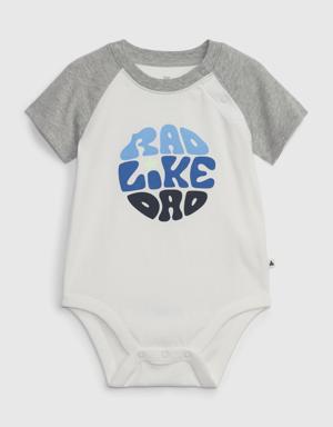 Baby Organic Cotton Mix and Match Graphic Bodysuit beige