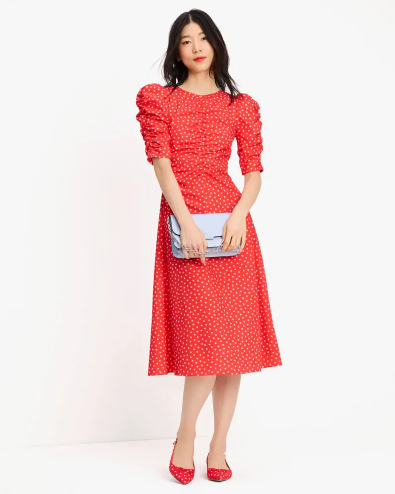 Kate Spade Spring Time Dot Ruched Dress. 3