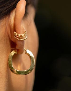 Round-Edged Bold Gold Hoops