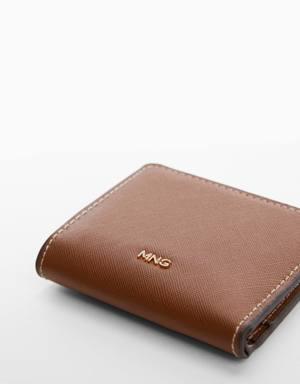 Zip saffiano-effect wallet