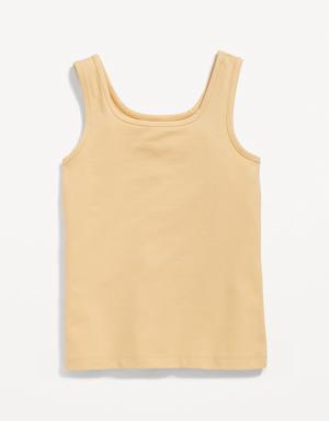 Old Navy Solid Fitted Tank Top for Girls beige
