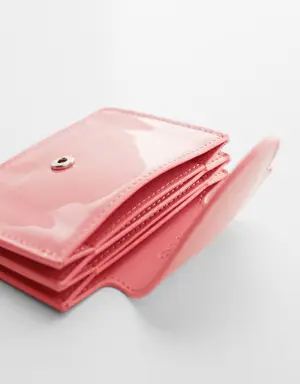 Patent leather card holder