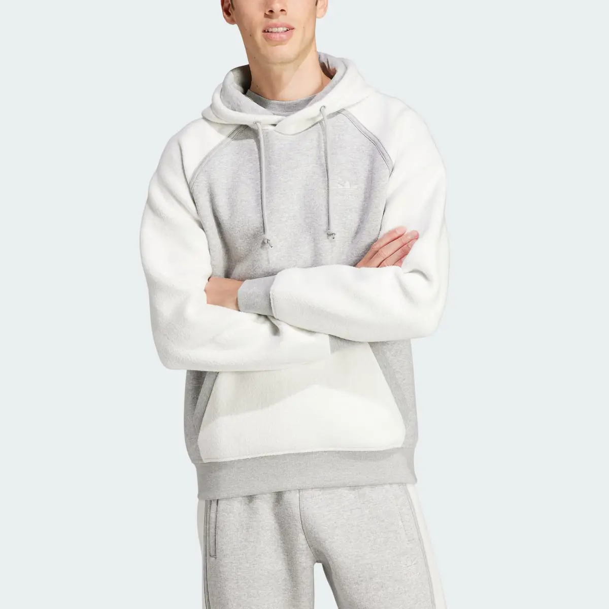 Adidas Sweat-shirt à capuche Essentials+ Trefoil Reverse Material. 1